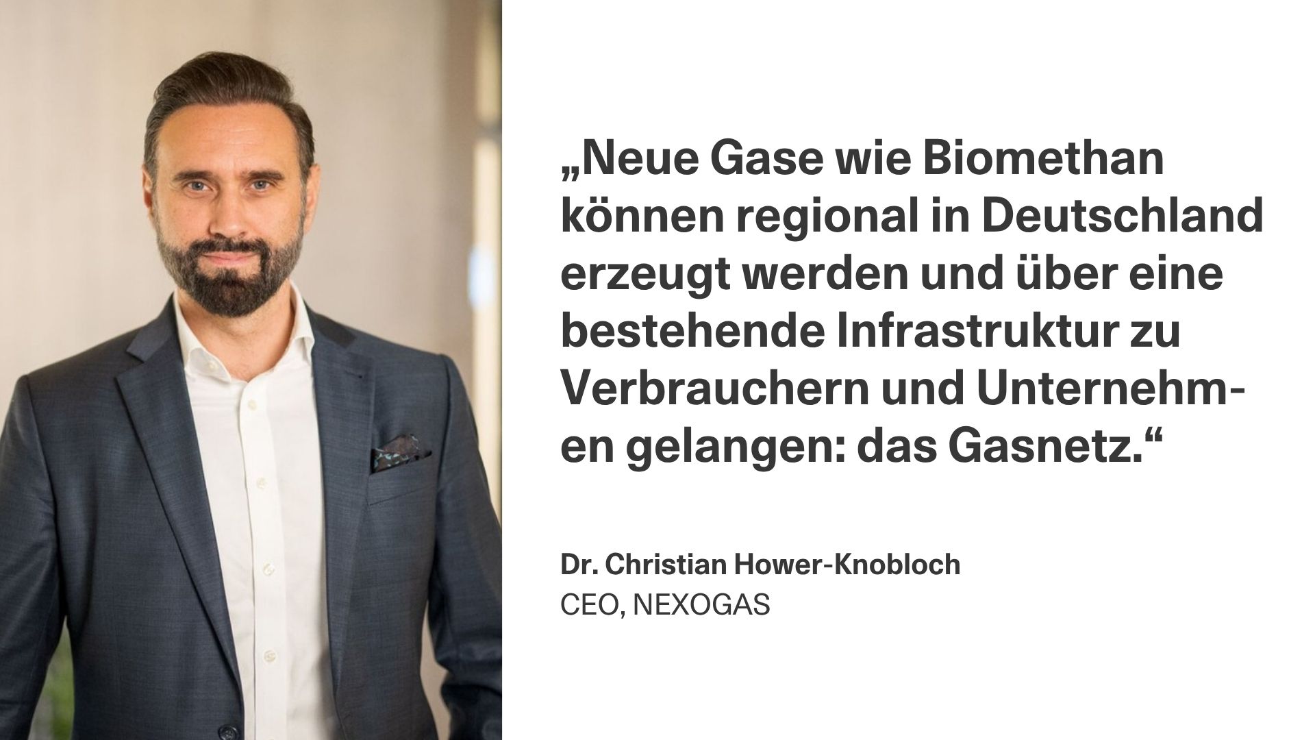 Gas kann Zitat von Christian Hower-Knobloch, CEO, NEXOGAS