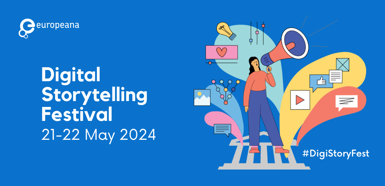 A banner advertising Digital Storytelling Festival
