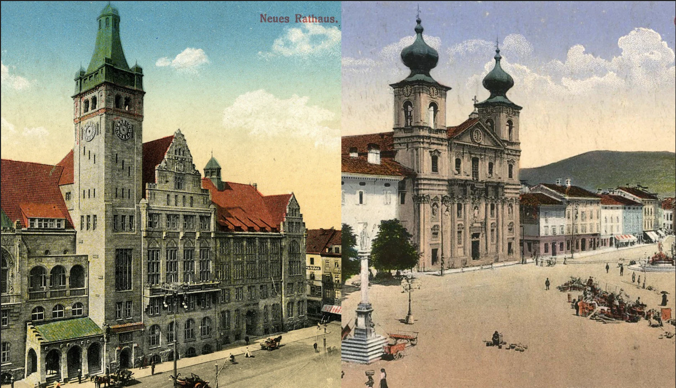 Vintage photos of Nova Gorica and Chemnitz