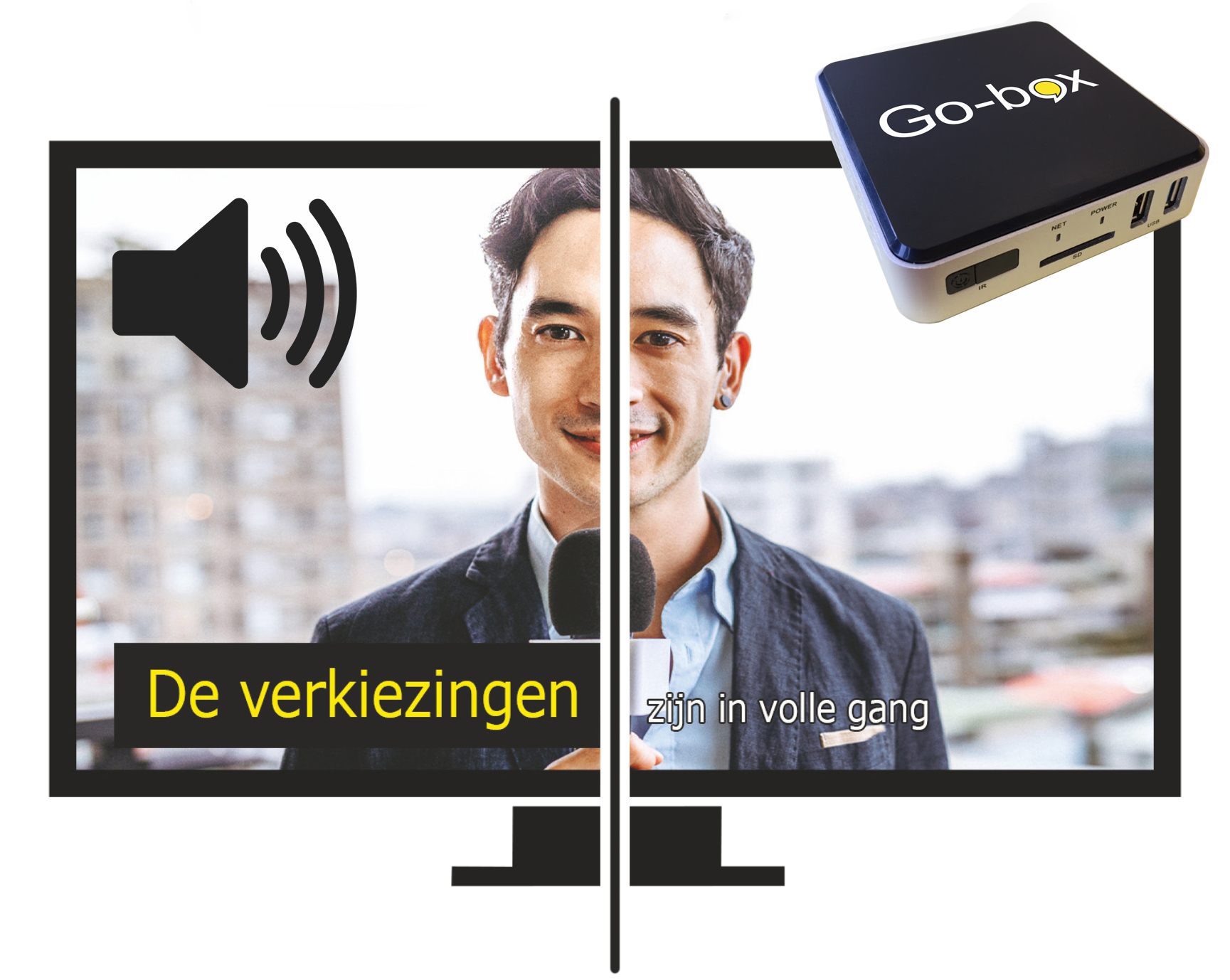 Simulatie van vergrote tv-ondertiteling