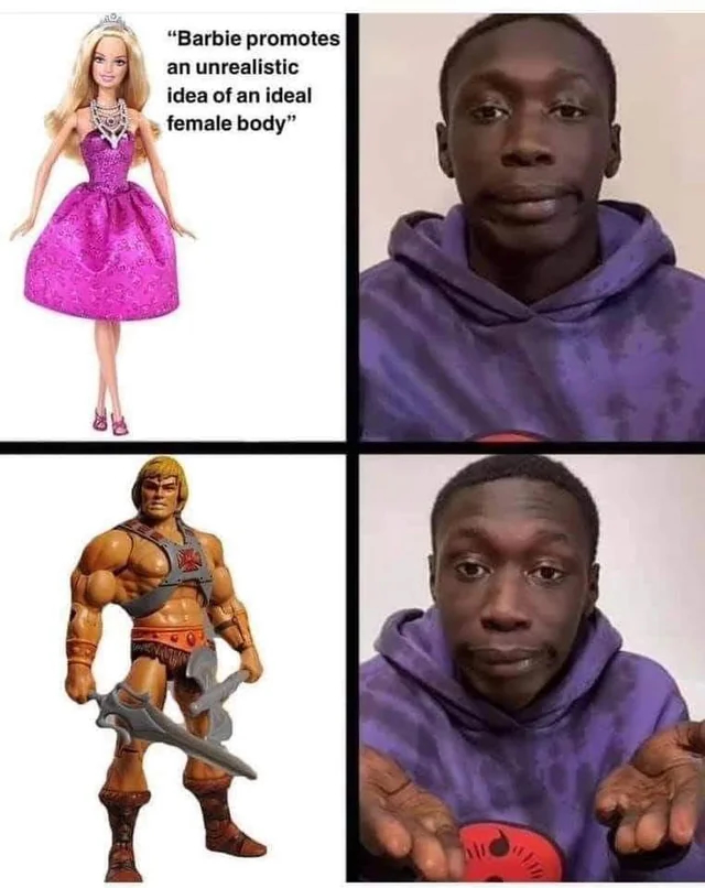 Meme sugli ideali corporei irrealistici promossi dai giochi
