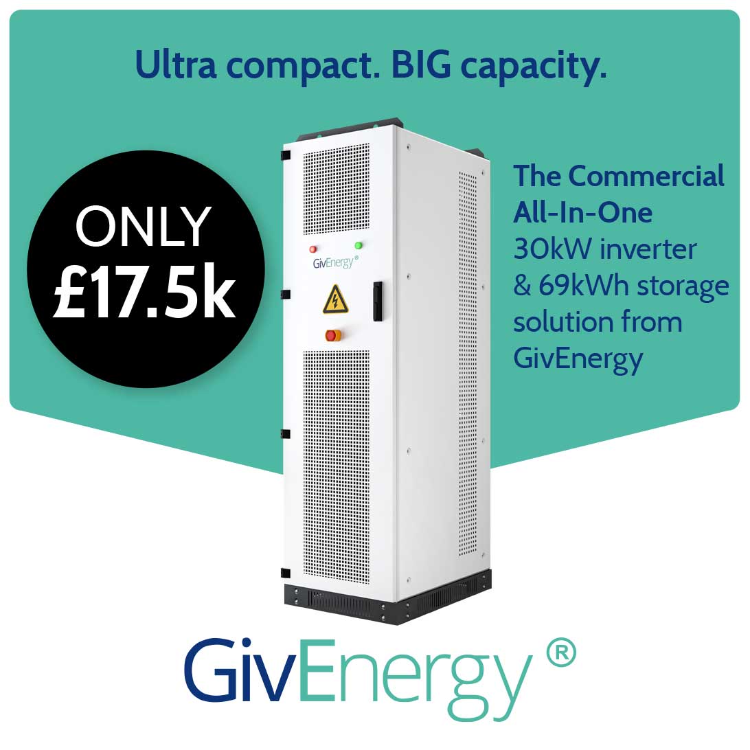 The Commercial All-In-One 30kW inverter & 69kWh storage solution from GivEnergy offer