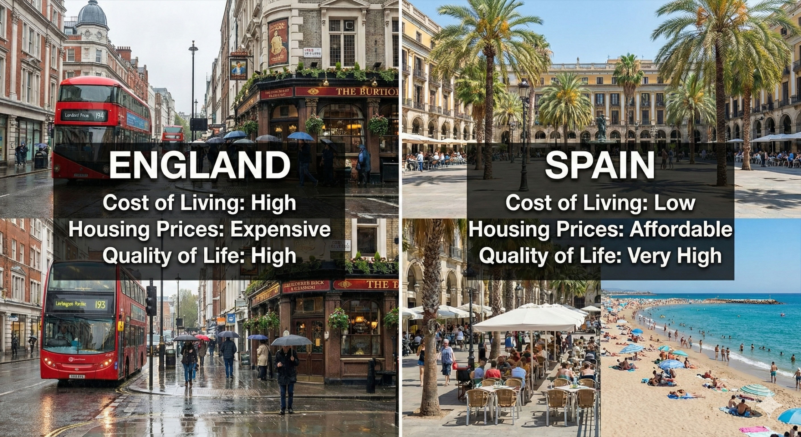 Spain vs England: Cost of Living | Real Estate Guide