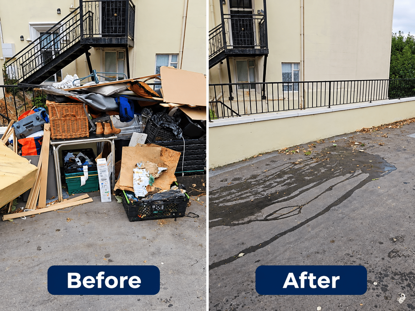 Before and after a Mr Fix-It clearance in Dartmouth