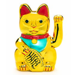 A figurine of a lucky cat