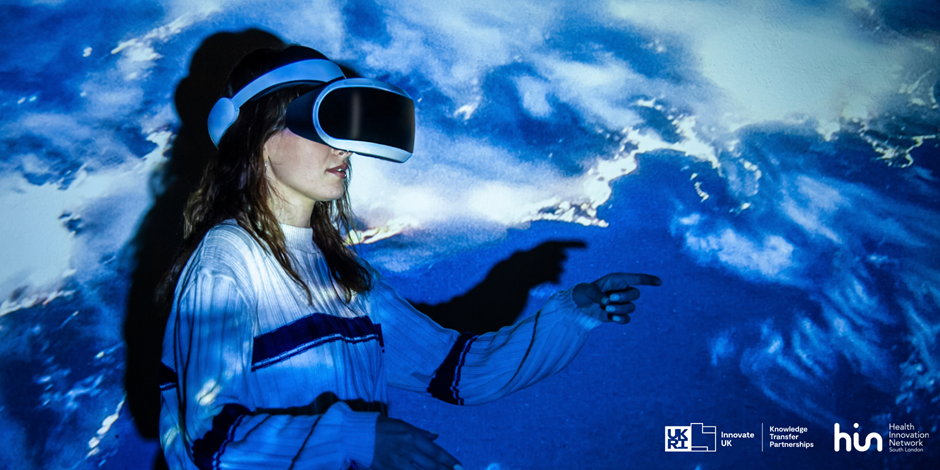 Woman wearing a VR headset