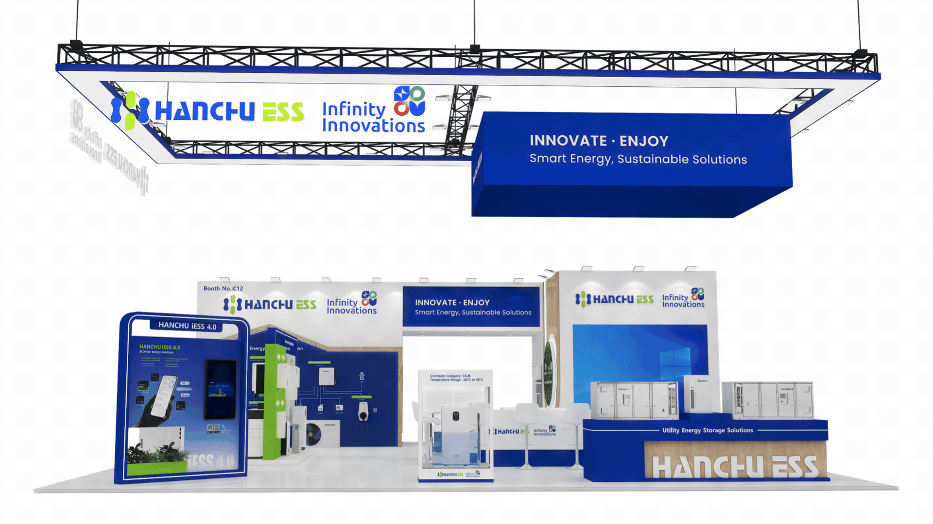 Preview of the HANCHU ESS and Infinity Innovations stand at Solar & Storage Live Birmingham