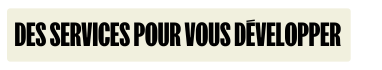 Des services pour vous développer