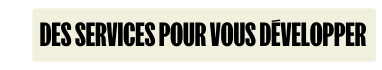Des services pour vous d&eacute;velopper