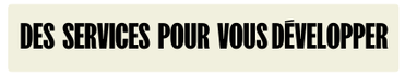 Des services pour vous d&eacute;velopper