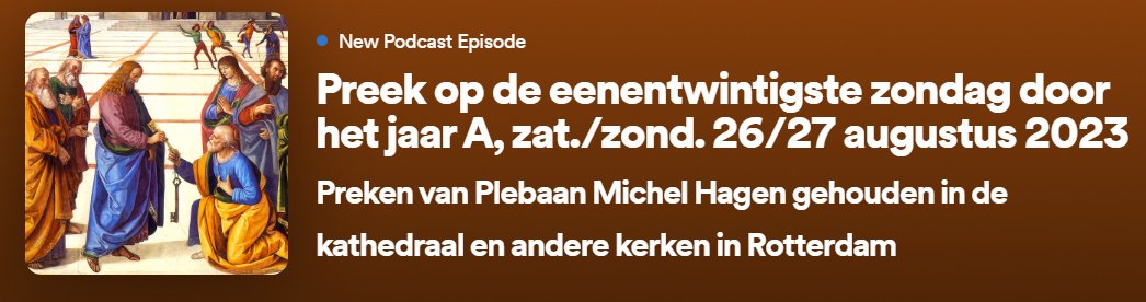 Preken van Plebaan Michel Hagen op Spotify