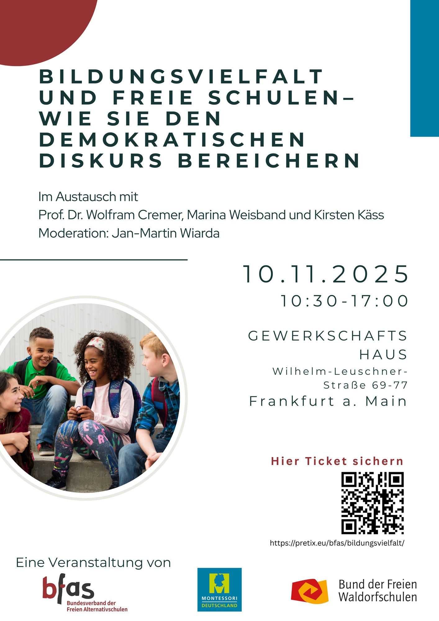 Veranstaltungsposter Bildungsvielfalt und Freie Schulen